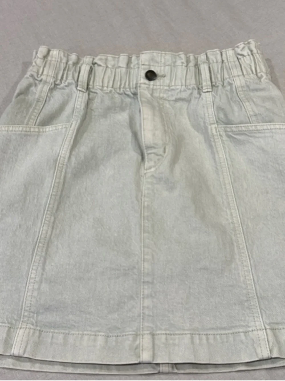 Universal Thread Light Wash Paperbag Waist Denim Mini Skirt Size 10